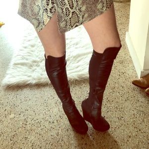 Sexy & comfy black wedge knee highs!